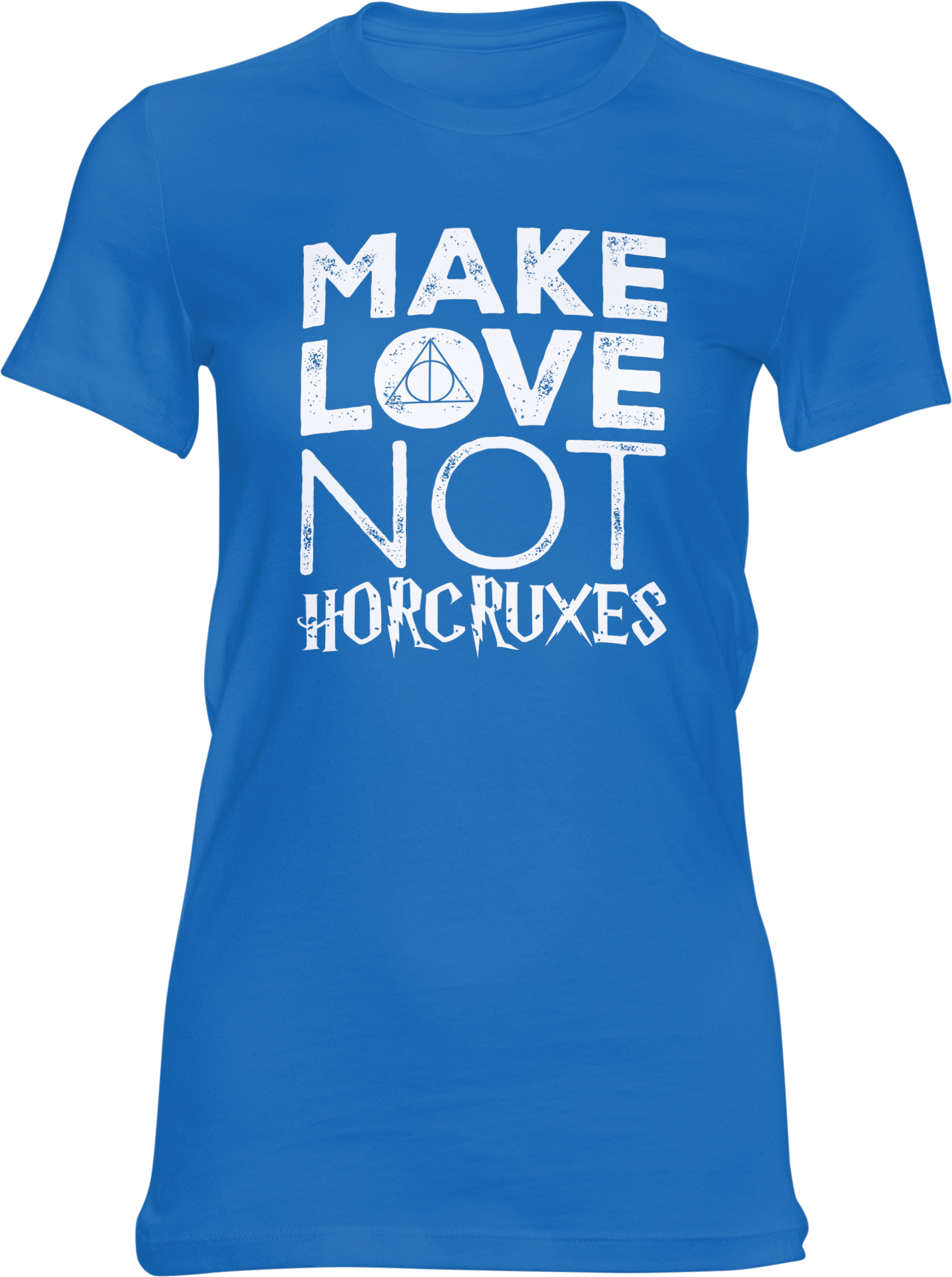 Motiv-Shirt – Make Love Not Horcruxes – Girlie-Shirt (blau)