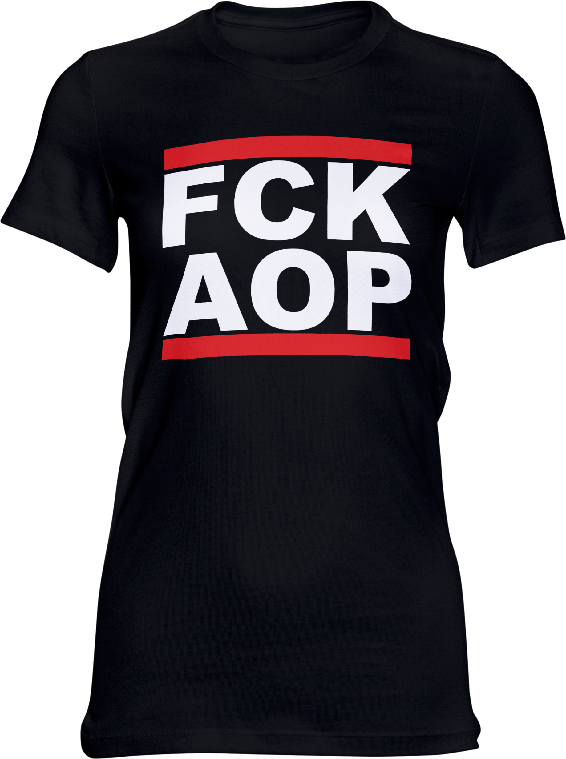 AOP – FCK AOP – Girlie-Shirt (schwarz)