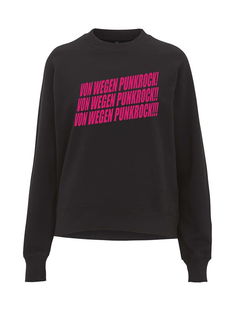 AOP – Von wegen Punkrock Schriftzug – Sweatshirt-Girlie (schwarz)